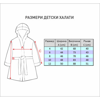 Детски халат с бродирана котва