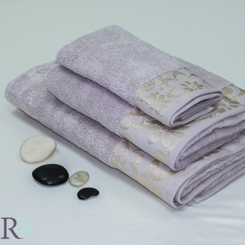 Хавлиена кърпа от 100% микропамук Mikela цвят пудра