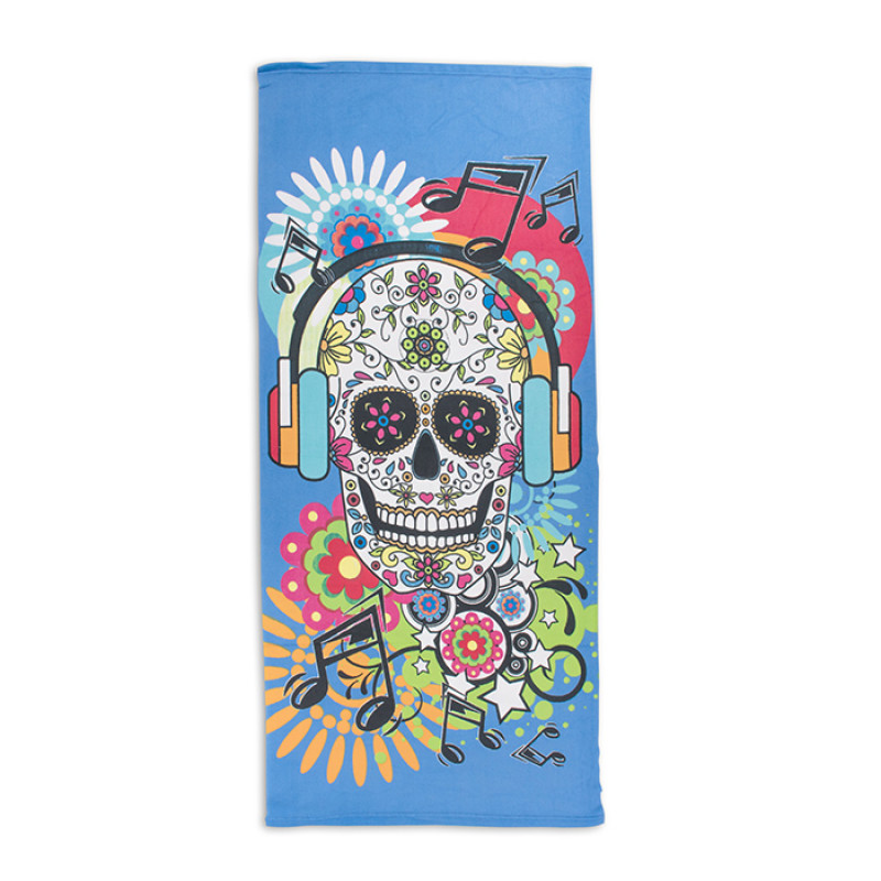 Кърпа за плаж пиратски дизайн Happy Skull