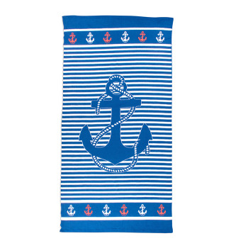 Плажна кърпа със синя котва Sea Blue