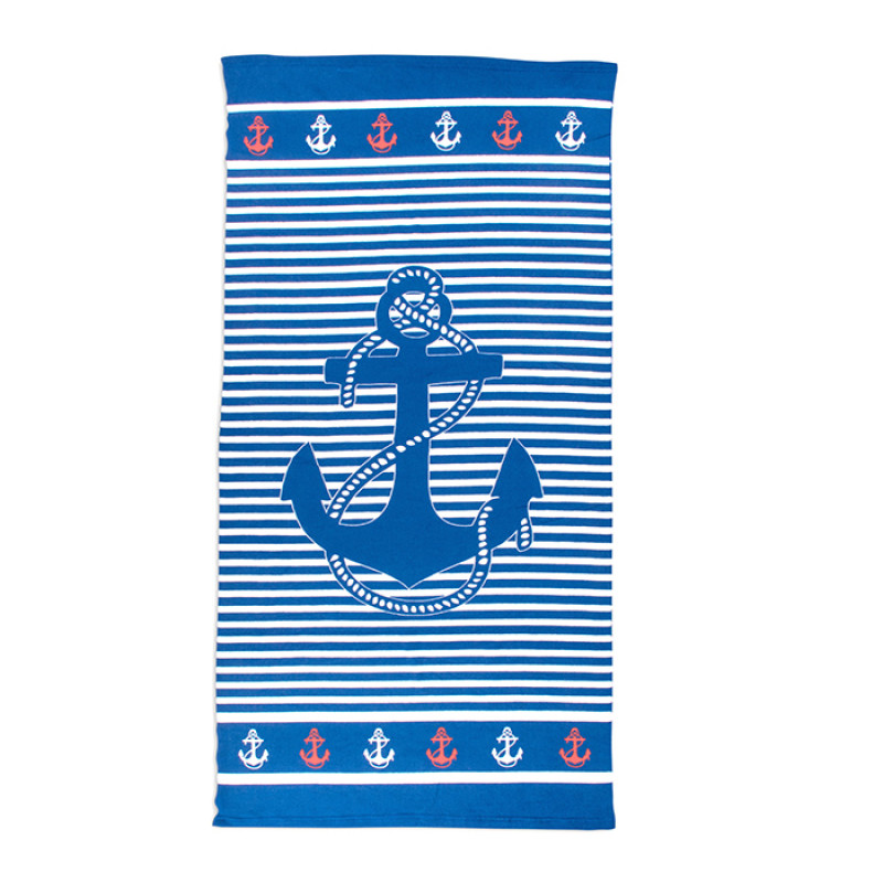 Плажна кърпа със синя котва Sea Blue