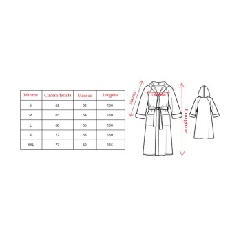 Хавлиен халат с качулка Elegance в коралово L