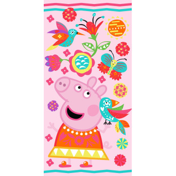 Детска плажна кърпа Peppa Pig розова 