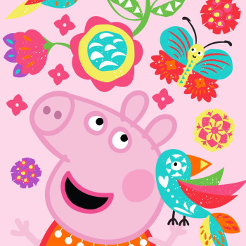 Детска плажна кърпа Peppa Pig розова 