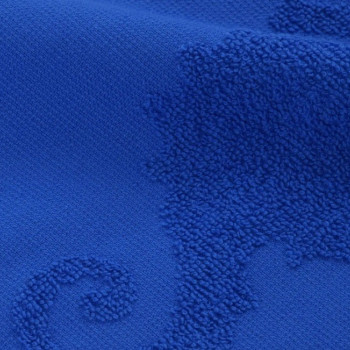 Синя памучна плажна кърпа с декорация морски кончета 