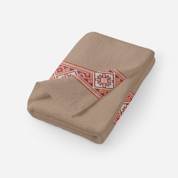 Голяма хавлиена кърпа тупе цвят 70x140 с шевица  