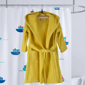 Детски хавлиен халат с мотив Лъвче в жълт нюанс размер S