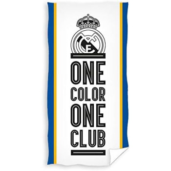 Футболна плажна кърпа Real Madrid One, памучна, 70x140 см