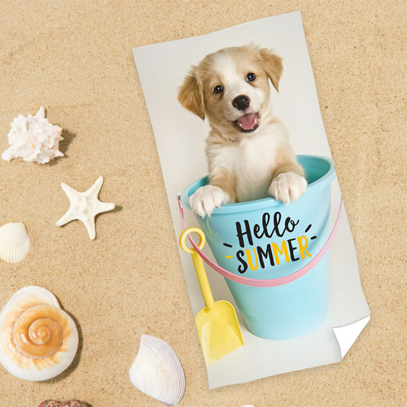 Плажна кърпа за лятото със забавен надпис Hello Summer