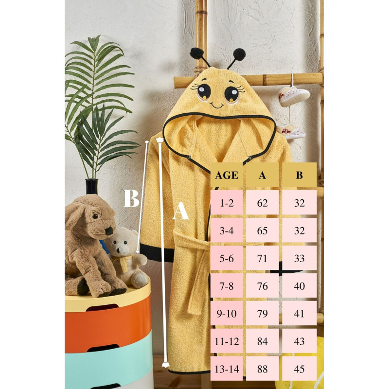 Хавлиен детски халат с дизайнерска щампа Пчеличка