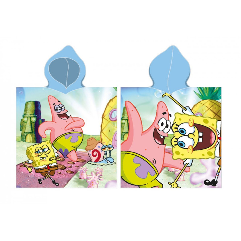 Плажно детско пончо Sponge Bob аниме дизайн
