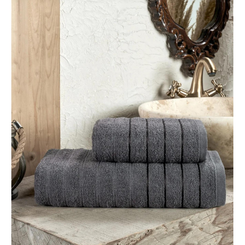 Комплект от две кърпи Grey line – 50x90 и 70x140 см