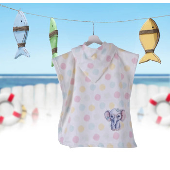 Детско пончо Elephant L – уютен и игрив дизайн с мотив слонче