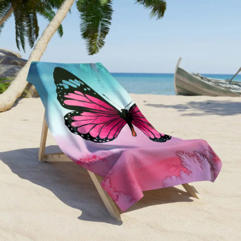 Плажна кърпа Butterfly от памук – нежност и цветна свежест на плажа