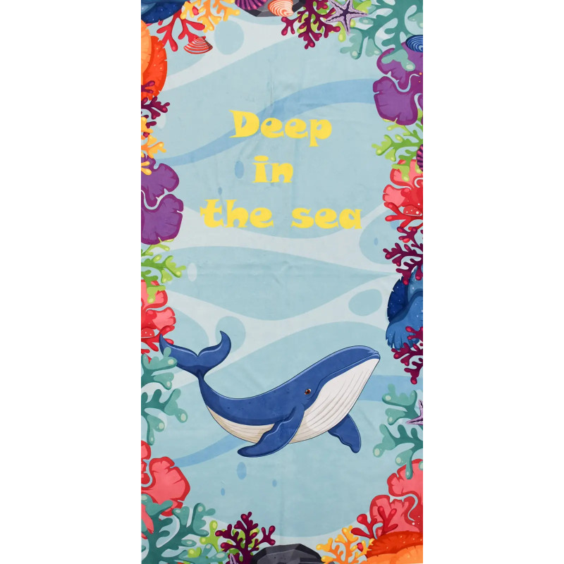 Детска плажна кърпа Whale – усмихнат кит за безгрижни плажни игри