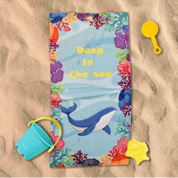 Детска плажна кърпа Whale – усмихнат кит за безгрижни плажни игри