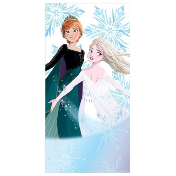 Плажна кърпа от памук Elsa and Anna – магията на Замръзналото кралство на плажа