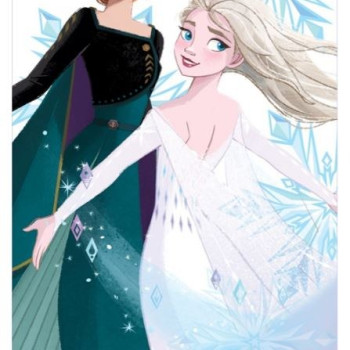 Плажна кърпа от памук Elsa and Anna – магията на Замръзналото кралство на плажа
