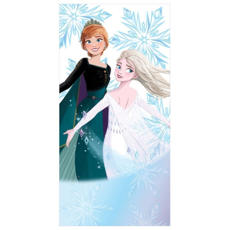 Плажна кърпа от памук Elsa and Anna – магията на Замръзналото кралство на плажа