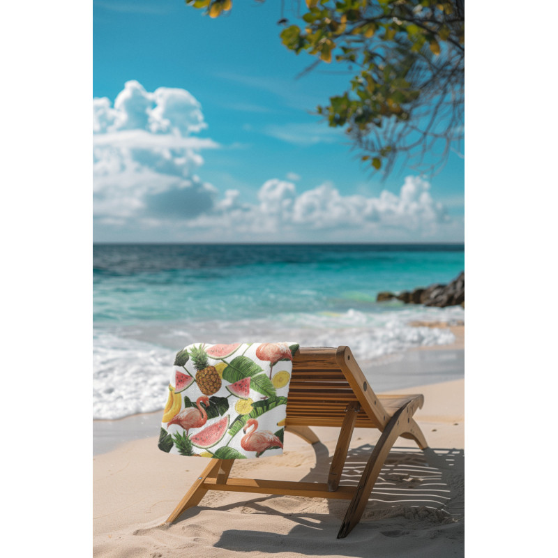 Памучна плажна кърпа Tropic Flamingo – пъстър рай с екзотичен привкус