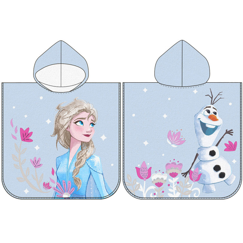 Памучно плажно пончо Frozen Elsa за малки принцеси