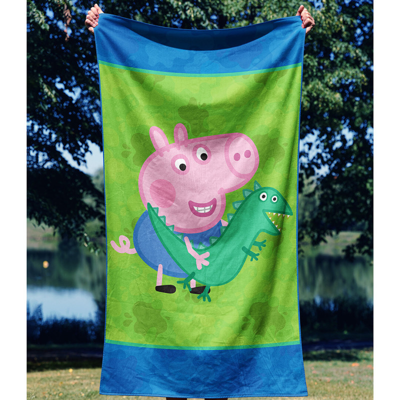 Памучна плажна кърпа Peppa Pig George с весел принт