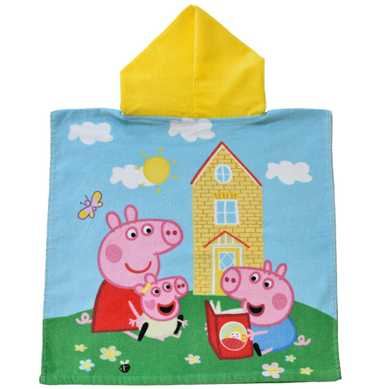 Памучно плажно пончо Peppa Family за малки почитатели